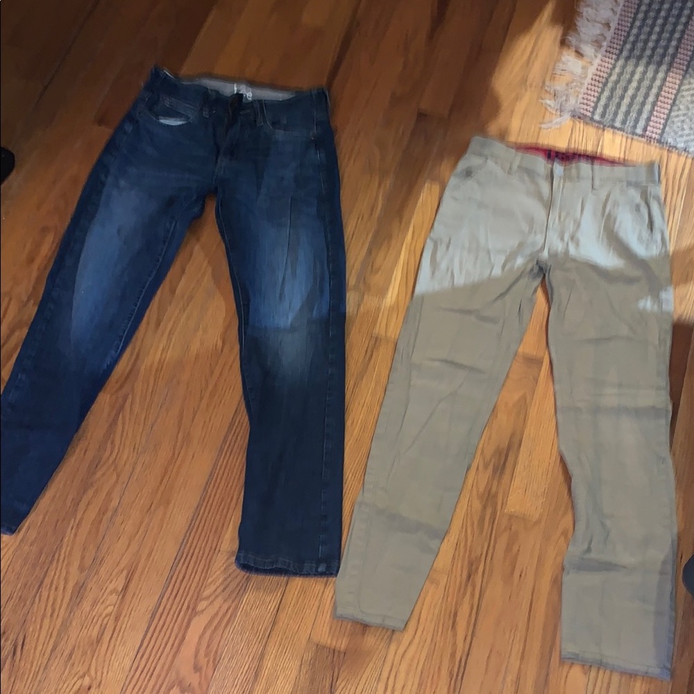 Blue and Tan Jeans Set